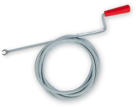 EBERTH Rohrreinigungsspirale 3m lang und Ø 9mm, effektive Abfluss Spirale für Rohre ab Ø 40mm, krallenförmiger Bohrkopf mit Ø 20mm, Rohrreiniger Abflussreiniger für WC und Abfluss gegen Verstopfungen