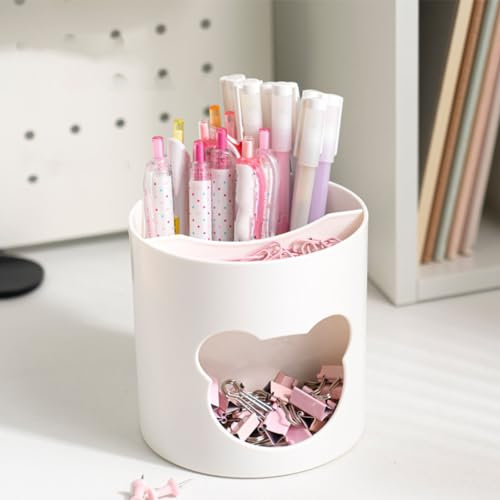 Acryl-Stifthalter, Stift-Organizer für den Schreibtisch, Runder Stiftehalter aus Netzstoff, Desktop-Organizer, Runder Tisch-Stifthalter, Kompakter Make-up-Pinsel-Organizer,