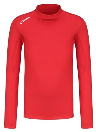 Sondico Kids Mock Neck Baselayer Juniors Top Red 5-6 Years