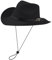 Xiuyer Cowboyhut Strohhut Damen Herren Sonnenhut Sommer Strandhut Westernhut Panama Hut Unisex Cowboy Hut Faltbar Strohhut Krempe Sommerhut (Schwarz)