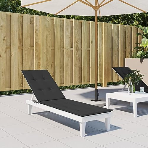 CIADAZ Liegestuhl-Auflage Schwarz (75+105) x50x3 cm, Hollywoodschaukel Auflage, Sonnenliege Auflage, Gartenliege Auflage, Liegenauflage, Deckchair Auflagen