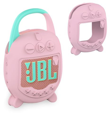 XEGIMOR Silicone Cover Case Compatible with JBL Clip 5 Ultra Portable Bluetooth Speaker, Soft Skin Sleeve for JBL Clip 5 Speaker Accessories(Only Case) (Pink)