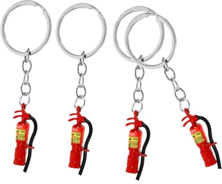 WESIEVYA 4 Stück Feuer-schlüsselanhänger Feuerwehrauto Schlüsselanhänger Feuerwehrmann-schlüsselzubehör Schlüsselanhänger Für Feuerwehrautos Leiter-schlüsselanhänger Zinklegierung Rot