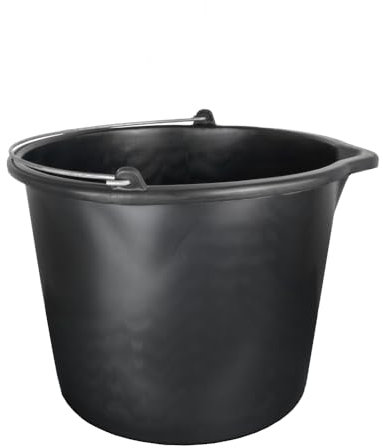 Baueimer 20L Skala Wassereimer mit Ausguss Mörteleimer Putzeimer Garteneimer PVC 12/16 / 20L (20 Liter (3 Stück))
