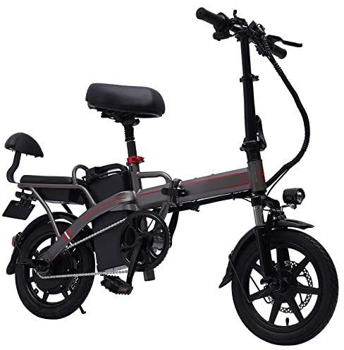 SanBouSi 14 Zoll E Bike Elektrofahrrad City EBike klapprad mit 48V 10Ah Abnehmbarer Akku Scheibenbremse Mountainbike 30 km Faltbares Elektrofahrrad für Herren Damen
