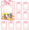 Clear Gift Bags with Handle, 8 PCS PVC Gift Bag with Ribbon Bow for Christmas Easter Wedding Baby Shower Birthday Party(Pink)