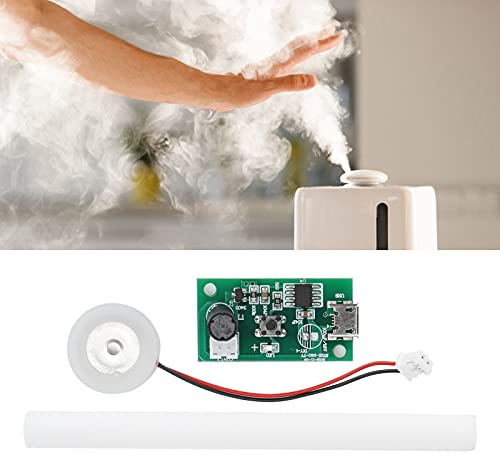 Tissting Placa de Atomización Ultrasónica, Módulo de Disco de 16mm 740 Orificios 5μm con Controlador USB 5V para Humidificador de Hogar y Oficina en ABS y Silicio