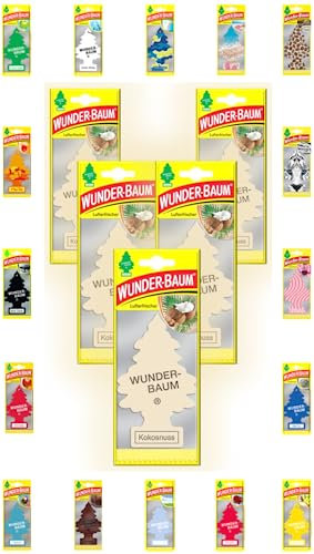 Wunder-Baum Lot de 5 désodorisants pour voiture + stylo light-tribe (noix de coco)