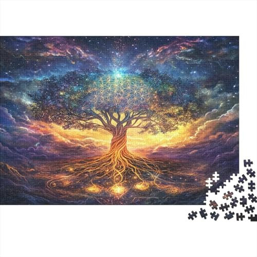 Albero della Vita Puzzle 1000 Pezzi Decorazione Per La Casa Difficoltà Interblocco Preciso Femmina Maschio 1000pcs (75x50cm)