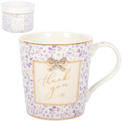 Lesser & Pavey Madelaine by Hearts Design Thank You Fine China Mug for Home & Kitchen | Newly Designed Mugs for Tea & Coffee | Lovely Cup for Mens Gifts & Birthday Gifts for Women