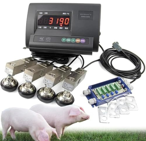 Hochpräzises Viehwaagen-Kit, Waagen-Wägezellen-Waagen-Kit-Plattform, 1000 Kg 2000 Kg 3000 Kg 5000 Kg Lastwägeanzeige, Loadometer-Bodenwaagen Für Rinder, Schafe, Schweine, Ziegen,2000KG