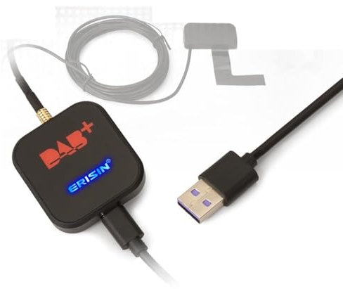 GONFEN DAB+ Digital Box Radio Empfänger Digital Radio Tuner Box mit MCX DAB Antenne Verstärker für Android 9/10/11/12/13/14 Autoradio USB Anschluss