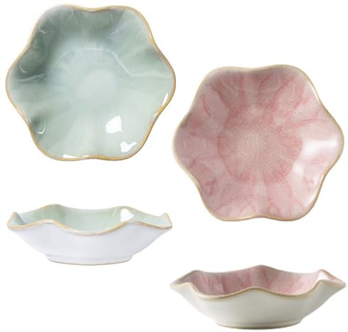 2Pcs Ceramic Jewelry Dishes, Decorative Trinket Trays, Small Ring Dishes, Trinket Key Trays, Jewelry Trays, Jewelry Plates, Key Bowl, Ceramic Trinket Dish Gift for Women and Girls (White+Pink)