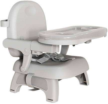 YORFULL Sitzerhöhung Stuhl Kind, Tragbarer Kindersitzerhöhung, Verstellbarer Babysitz für Tisch, Sitzerhöhung mit Sicherheitsgurt und Abnehmbarem Tablett, Geeignet für Babys von 6 bis 36 Monaten