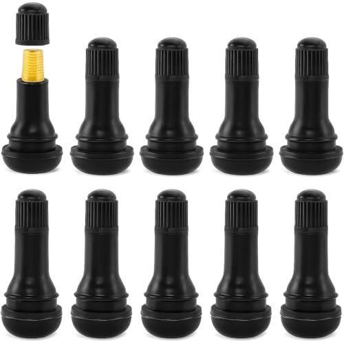 Trifletopia 10PCS TR413 Tubeless Valves - Tyre Valve Stems - Rubber Snap-in Valves - Replacement for Cars Trailers Lawn Mowers Trucks Go-Karts (Black)