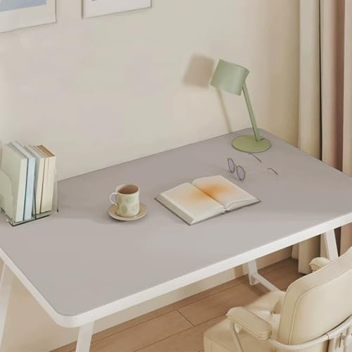 Schreibtischunterlage, groß, rutschfest, wasserdicht, PU-Leder, Tischschutz, Arbeits-Schreib-Spiel-Unterlage für Büro, Zuhause, Computer, Laptop, Anti-Verschmutzung Schreibtischunterlage (Grau, 80 x