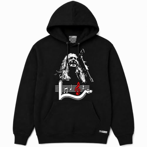 VINY WOODY Rock Urbano Español Sudadera con Capucha Unisex, Diseño Musical Gráfico, Negro, Manga Larga, Bolsillo Canguro