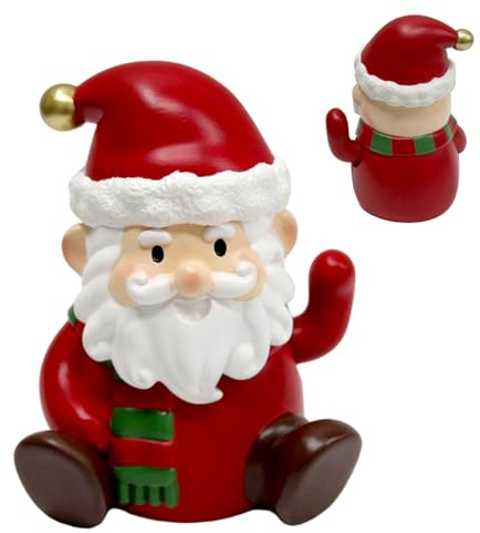 Qkbuza Bewegliche Weihnachtsfigur – Weihnachts- -Statuen mit beweglichem Arm | Weihnachtsmann interaktive Statue Figuren für Tisch Schreibtisch Küche Büro Zuhause