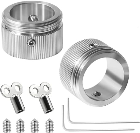Lot de 2 Adaptateur de vanne de chauffage en acier inoxydable, 2 adaptateurs de tête thermostatique avec rayures, vanne de radiateur RA vers M30 x 1,5 avec clé hexagonaleet (Avec rayures)