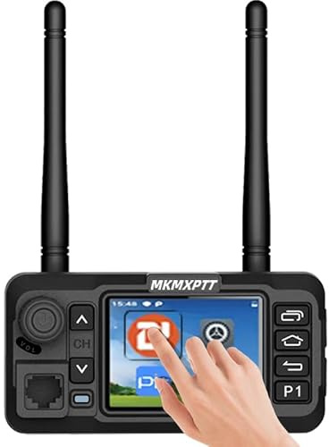 MKMXPTT 4G LTE Mobile PoC Radio Touch Screen Walkie Talkie with GPS Positioning Bluetooth WiFi Android 9.11 Type-C Port SIM Card Slot Unlimited Range Communication