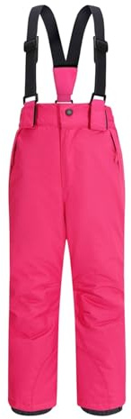 hehiy Schneehose Kinder Skihose Jungen Mädchen Wasserdicht Snowboardhose mit Reflektierenden Elementen Zip Ski Latzhose mit Taschen Atmungsaktive Wanderhose Thermohose Schneeanzug 164