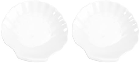 TOYANDONA Lot de 2 Assiettes à Collerette en Céramique Blanche, Diamètre 14,4 Cm, Assiettes à Goûter pour Fruits et Plats Occidentaux, Plateau de Fruits Secs pour Maison et Fêtes
