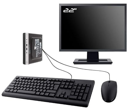 HP PC EliteDesk 705 G4 DM Ecran 22 AMD 2200GE RAM 8Go SSD 1To W11 WiFi