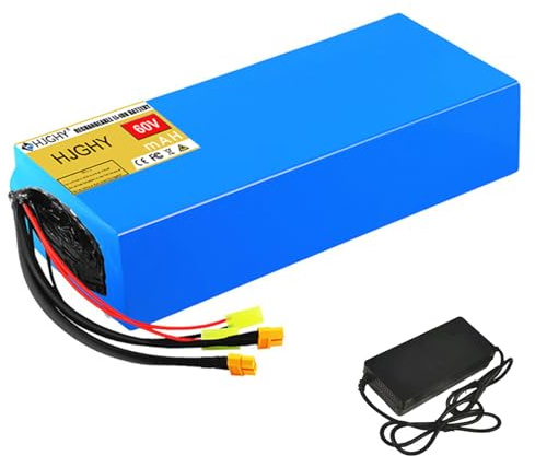 HJGHY 60v,30Ah, Batterie Lithium 60 V 12 Ah 15 Ah 20 Ah 25 Ah 30 Ah pour Motos électriques (Kits Moteurs 0-1800 W) avec BMS et Chargeur.