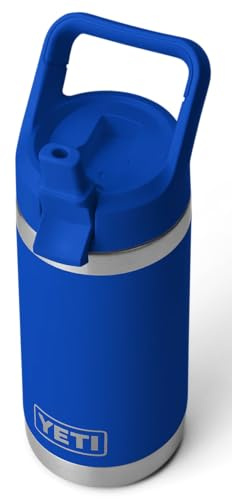 YETI Rambler Jr Kinder Trinkflasche 12 oz (354 ml) Royal Blue – Edelstahl Trinkflasche mit Strohhalm, isolierte Wasserflasche für Kinder