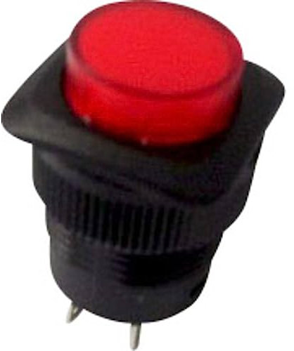 TRU Components TC-R13-508BL-05RT Druckschalter 250V/AC 1.5A 1 x Aus/EIN rastend Rot 1 pc(s)
