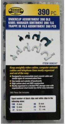 Nagelschellen Kabelschellen Universal Kabelklemmen Sortiment 4-12 mm schwarz weiss 390-tlg (im Aufbewahrungsbox/Sortimentsbox)