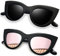 Joopin Cateye Sonnenbrille Damen und Sonnenbrille Damen Polarisiert UV400 90er Klassisch Vintage Retro Dreieck Katzenauge Brille Doppelpack (Schwarz und Schwarz Rosa)