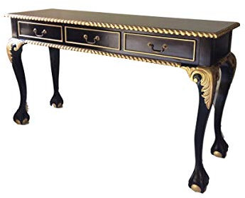 Kunibert Antiker Barock Sekretär Louis Seize Farbe: schwarz mit Gold Schreibtisch Schminktisch Länge135xHöhe76xBreite43cm Nr.6