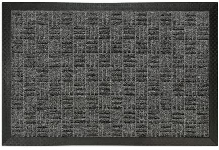 deco-mat Fußmatte für Außen + Innen 45 x 75 cm, Grau - rutschfeste, wetterfeste Türmatte mit robusten Borsten - Outdoor Schmutzfangmatte für außen
