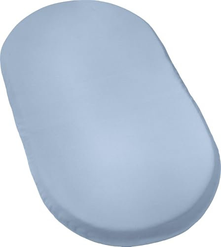 Erwin Müller Baby-Spannbettlaken Murnau Single-Jersey - hellblau Größe 40x70 cm oval - hautfreundlich, atmungsaktiv, bügelfrei, strapazierstark