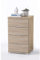 Stella Trading Universal Nachttisch in Eiche San Remo Hell Optik - Moderner Nachtschrank mit vier Schubladen für Ihr Boxspringbett - 46 x 79 x 42 cm (B/H/T)
