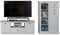 trendteam smart living - Baxter - Wohnwand (Vitrine + TV-Lowboard) - Weiß - Vollauszug-Schubladen - (BxHxT) 235 x 129 x 41 cm - Landhausstil - Kratzfest