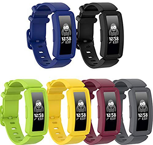 Ruentech Armbänder Kompatibel mit Fitbit Ace 2 Activity Tracker Armband Ersatz-Silikonband Kompatibel mit Fitbit Ace 2 Fitness Tracker Uhrenarmbänder (6-B Colors)