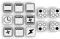A Set of 13 Cooker Stickers E Hob Labelling Oven Cooking Switch Sign Symbols (R29/1) No. 3 Black Symbols on Transparent Background, 14 x 14 mm