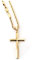 Lifetime Bling 14ct Rope Gold Chain Cross Pendant Necklace for MEN, HUSBAND thin 14k Diamond cut w/real strong Solid Clasp Religious Beveled Edge. (24)