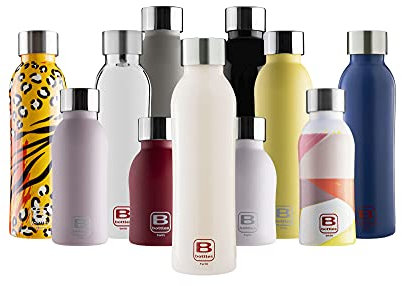 BUGATTI B Bottles Twin Bottiglia Termica 500 ML Color Crema Mantiene i liquidi Caldi per 12 H, Freddi per 24 e Il Ghiaccio per 36 H Borraccia Fitness in Acciaio Inox 18/10 Riutilizzabile