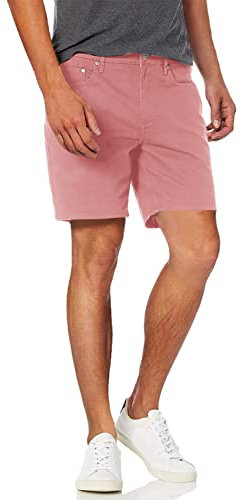 Amazon Essentials Pantaloncini Elasticizzati Aderenti con Cuciture Interne Interno Gamba 18 cm Uomo, Rosa, 33W