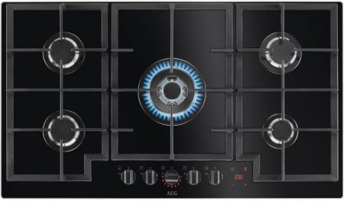 AEG 8000 Series 90cm Gas on Glass 5 Burner Gas Hob - Black