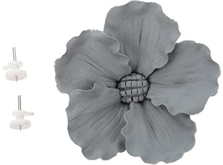 Garneck Floral Decor 1 Set 3D Hibiskus Wandkunst Hibiskus Wandschild Set Keramik Blumen Skulpturen Blumen Wandbild Porzellan Sonnenblume Anhänger für Haus Garten Dekoration Vintage