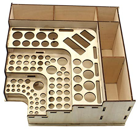 Wooden Model Paint Rack Stand Wooden Lattice Storage Box, Pigment Ink Bottle Paints Tool Holder for Modeling Tool Miniature Paint Set Bottles of Paints (A)