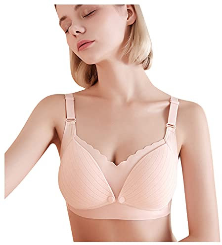 Zshosam Damen Stillshirt Umstandsmode Schwangerschaft Oberteil Sommer Frauen mit Front-Mutterschaftsbrust-BH Fütterungsunterwäsche versammelt Schnalle Dessous Türkis