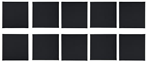 ewtshop® Mini Leinwände mit Keilrahmen, 100% Baumwolle, 10 Stück, 10x10 cm, Canvas, Kunstleinwand, Leinwand Tafel, schwarz
