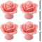 NAKUPENDA Keramikknäufe 4 Stück Keramik Rosen Blumen Knopf Schubladenknöpfe Porzellan Rose Möbelknöpfe für Schubladen Schränke Schranktüren (Rosa)