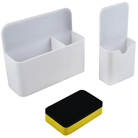 Magnetisch Stiftehalter Magnetisch Marker Halter, 2Stück Magnetisch Marker Organizer mit Whiteboard Schwamm, Magnetisch Markerhalterung für Büro Whiteboard Zubehör oder Kühlschrank