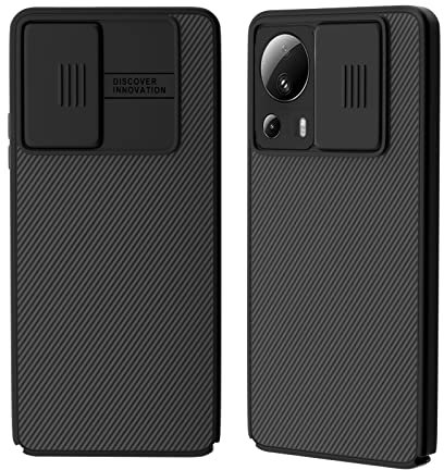XTCASE für Xiaomi 13 Lite Hülle Kameraschutz Handyhülle - Kamera Schutz mit Schieber, Premium Hybrid PC + TPU rutschfest Stoßfest Kratzfest Schutzhülle - Schwarz